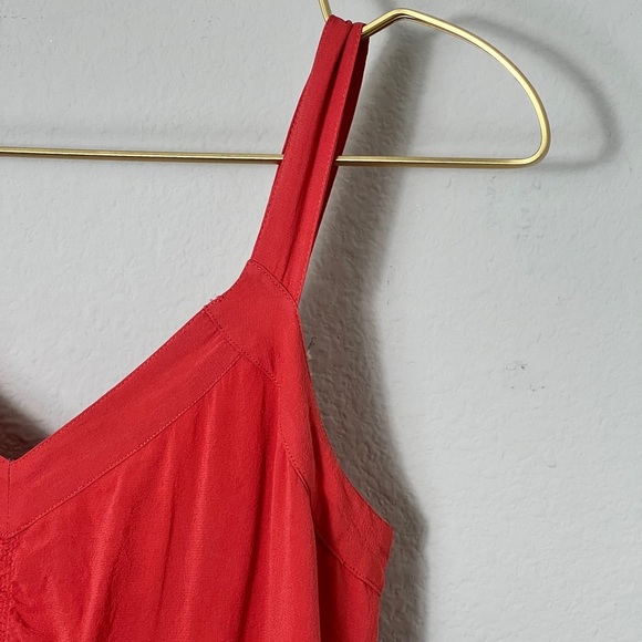 EUC Club Monaco Silk Pleated Slip Dress In Coral Red, Size 0 - Picture 4 of 7